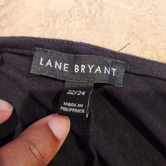 Lane Bryant Womens Black Shirred Waist Midi Dress Size 22/24 Minimalist Edgy - Picture 3 of 9